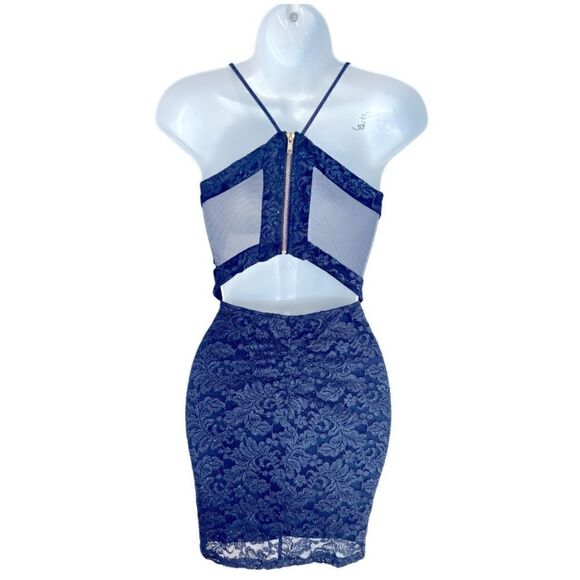 EMERALD SUNDAE Glitter Lace Bodycon Mini Dress Size XS - Picture 6 of 7